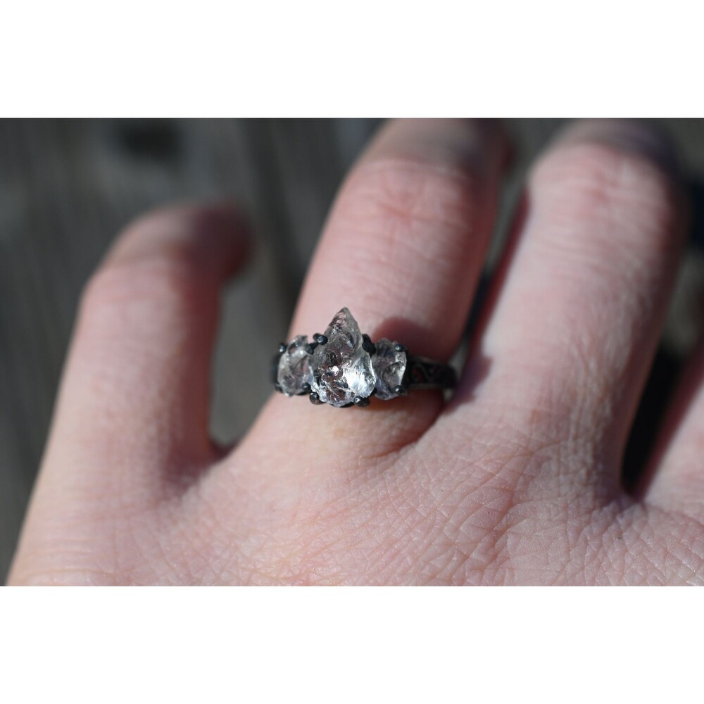 Unique Engagement Ring, Diamond Ring, raw stone ring, Anniversary Ring, Diamond